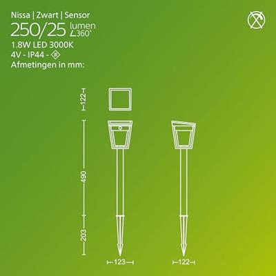 Philips LED 929004632001 Nissa Staande lamp op zonne-energie LED LED vast ingebouwd 1.8 W Zwart Philips LED 929004632001 Nissa Staande lamp op zonne-energie LED LED vast ingebouwd 1.8 W Zwart
