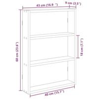 Wandschap 43x9x60 cm bewerkt hout sonoma eikenkleurig - thumbnail