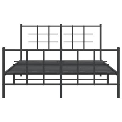Bedframe met hoofd- en voeteneinde metaal zwart 140x190 cm Bedframe met hoofd- en voeteneinde metaal zwart 140x190 cm