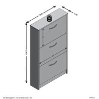 Schoenenrek FMD Wit 58,5 x 104,5 x 17 cm - thumbnail