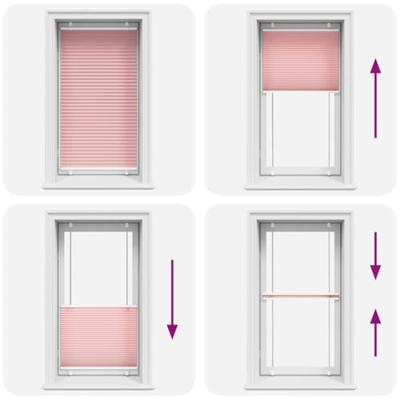 Pliss rolgordijn 70x100 cm stofbreedte 69,4 cm polyester roze