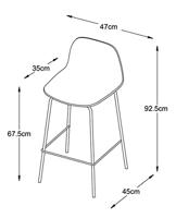 Lisomme Suus kunststof barkruk grijs - thumbnail