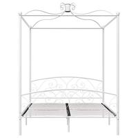 Hemelbedframe metaal wit 180x200 cm - thumbnail