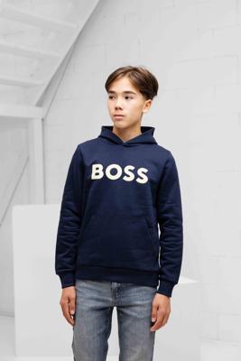 Hugo Boss Hoodie Kids Donkerblauw - Maat 13/14 jaar - Kleur: Donkerblauw | Soccerfanshop