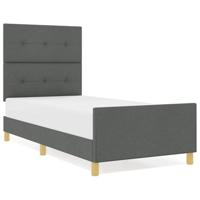 Bedframe met hoofdeinde Donkergrijs 80 x 200 cm Stof - thumbnail