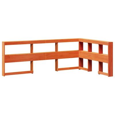 Bed met boekenkast zonder matras grenenhout wasbruin 160x200 cm - thumbnail