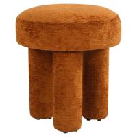 Richmond Poef 'Pommery' Chenille, kleur Cognac - thumbnail