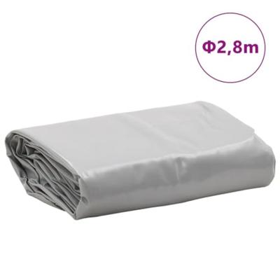 VidaXL Dekzeil 650 g/m² ø 2,8 m grijs VidaXL Dekzeil 650 g/m² ø 2,8 m grijs