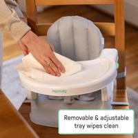 INGENUITY Deluxe Grijze Opvouwbare Verhoger, Draagbaar met Blad en Riemen Inbegrepen - thumbnail