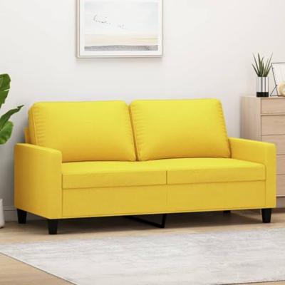 Tweezitsbank 140 cm stof lichtgeel