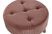 Voetensteun DKD Home Decor Natuurlijk Hout Fluweel Licht Roze (61 x 61 x 38 cm) - thumbnail