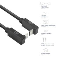 ACT AC7477 USB 3.0 Kabel | 10Gbps 60W USB Type-C® (haaks boven/beneden) naar USB Type-C® (haaks boven/beneden) | Zwart | 1 meter - thumbnail