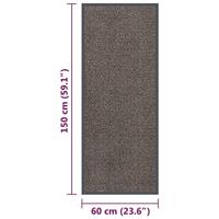 VidaXL Deurmat getuft 60x150 cm donkerbruin - thumbnail