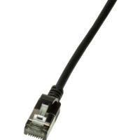 LogiLink CQ9053S RJ45 Netwerkkabel, patchkabel CAT 6A U/FTP 2.00 m Zwart Extreem dun, Vlambestendig, Flexibel, Folie afscherming, Halogeenvrij, Snagless, - thumbnail