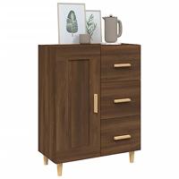 Dressoir 69,5x34x90 cm bewerkt hout bruineikenkleurig - thumbnail