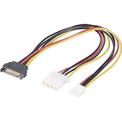 Renkforce Stroom Y-kabel [1x SATA-stekker 15-pin. - 1x IDE-power socket 4-pol, floppy stekker 4-pol.] 20,00 cm zwart