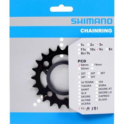 Shimano kettingblad 22t fc-m391 zwart