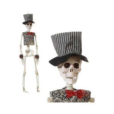 Halloween Decoraties Dode Bruidegom Skelet 40 cm Wit Zwart