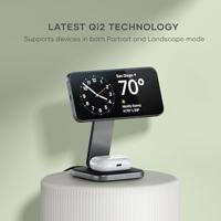 Satechi 2-in-1 inklapbaar Qi2 draadloze oplaad stand - Space Gray - thumbnail