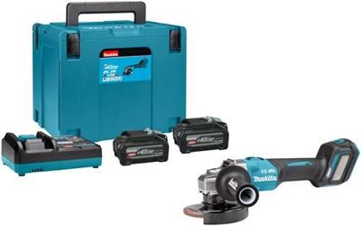 Makita ga032gu201 xgt 40v max accu haakse slijper | 125mm | 2 accu's en lader in koffer - ga032gu201