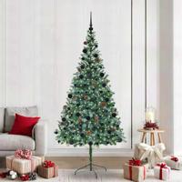 VidaXL Kunstkerstboom met 300 led groen 210 cm pvc en staal - thumbnail