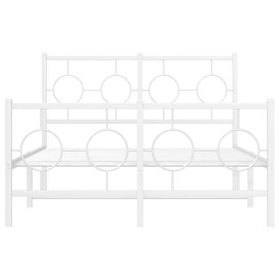 Bedframe met hoofd- en voeteneinde metaal wit 120x200 cm