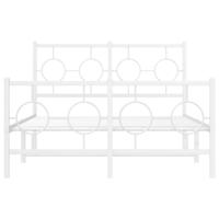 Bedframe met hoofd- en voeteneinde metaal wit 120x200 cm - thumbnail