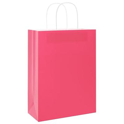 VidaXL Papieren zakken 250 st met hengsels 26x12x35 cm roze
