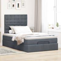 Ottoman bed met matrassen en LED's 80x200cm fluweel donkergrijs - thumbnail
