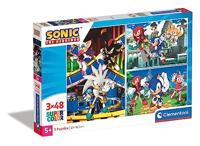 Clementoni Supercolor Puzzel Sonic 3x48 Stukjes - thumbnail