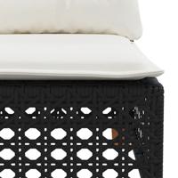 6-delige Loungeset met kussens poly rattan zwart - thumbnail