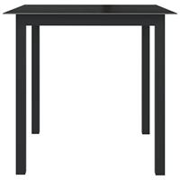 Tuintafel 80x80x74 cm aluminium en glas zwart - thumbnail