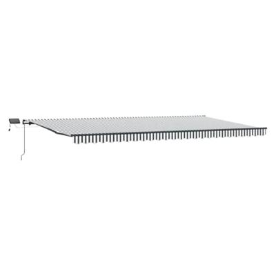 Luifel handmatig uittrekbaar en LED 600x300 cm antraciet en wit