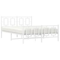 Bedframe met hoofd- en voeteneinde metaal wit 135x190 cm - thumbnail