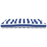 VidaXL Palletkussen gestreept 120x80x12 cm stof blauw en wit - thumbnail