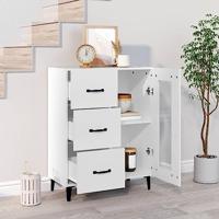 Dressoir 69,5x34x90 cm bewerkt hout wit - thumbnail