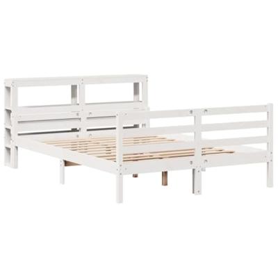 Bedframe met hoofdeinde zonder matras 140x200 cm wit
