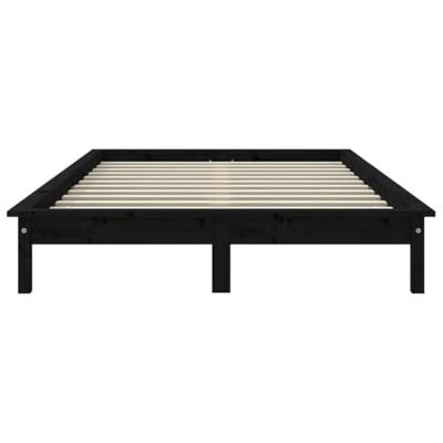 Bedframe massief grenenhout zwart 120x200 cm Bedframe massief grenenhout zwart 120x200 cm
