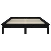 Bedframe massief grenenhout zwart 120x200 cm - thumbnail