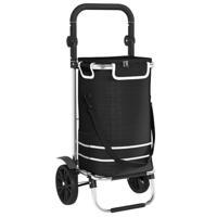 VidaXL Winkel trolley zwart 36,5 x 46,5 x 100,5 cm oxford stof - thumbnail