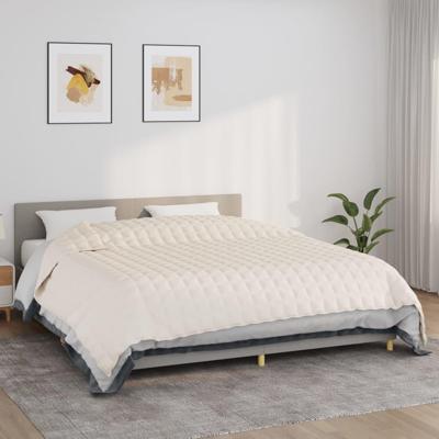 VidaXL Verzwaringsdeken 235x290 cm 15 kg stof lichtcrèmekleurig