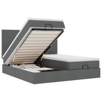 Ottoman bed met matrassen en LED's 180x200cm stof donkergrijs - thumbnail