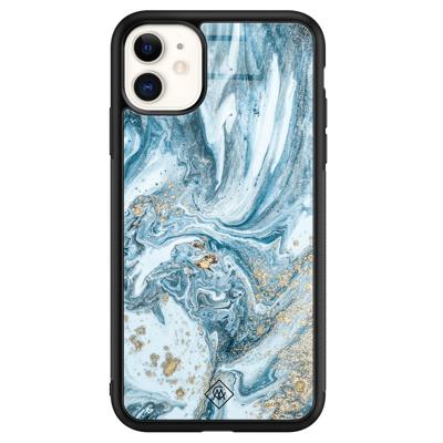 iPhone 11 glazen hardcase - Marble sea