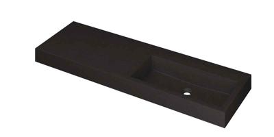 Wastafel INK Momento 1400x450x90 mm Quartz zwart 3421258 Wastafel INK Momento 1400x450x90 mm Quartz zwart 3421258