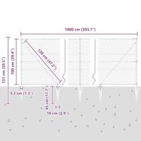 VidaXL Afrasteringspaal groen 10 x 1 m (50 mm gaas) staal en pvc - thumbnail