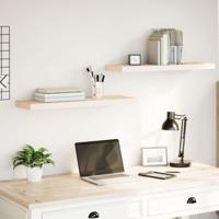 Wandschapppen 2 st 80x23,5x4 cm bewerkt hout - thumbnail