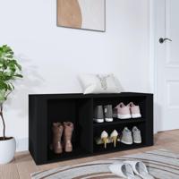 VidaXL Schoenenkast 100x35x45 cm bewerkt hout zwart - thumbnail