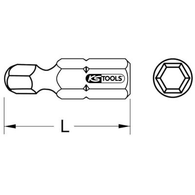 KS Tools 911.3720 Inbus-bit Gereedschapsstaal Vernikkeld C 6.3 1 stuk(s) KS Tools 911.3720 Inbus-bit Gereedschapsstaal Vernikkeld C 6.3 1 stuk(s)