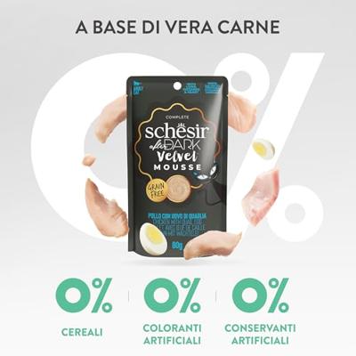 Schesir after dark Velvet mousse kip en kwartelei 80g - thumbnail
