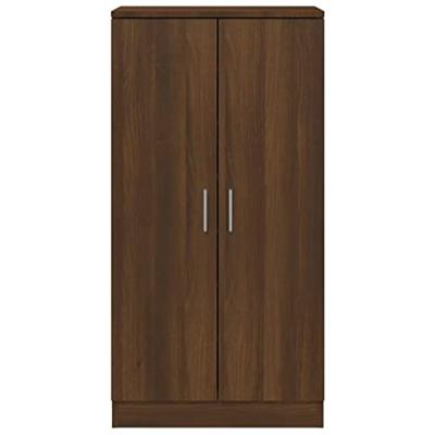 Schoenenkast 55x35x108 cm bewerkt hout bruin eikenkleur
